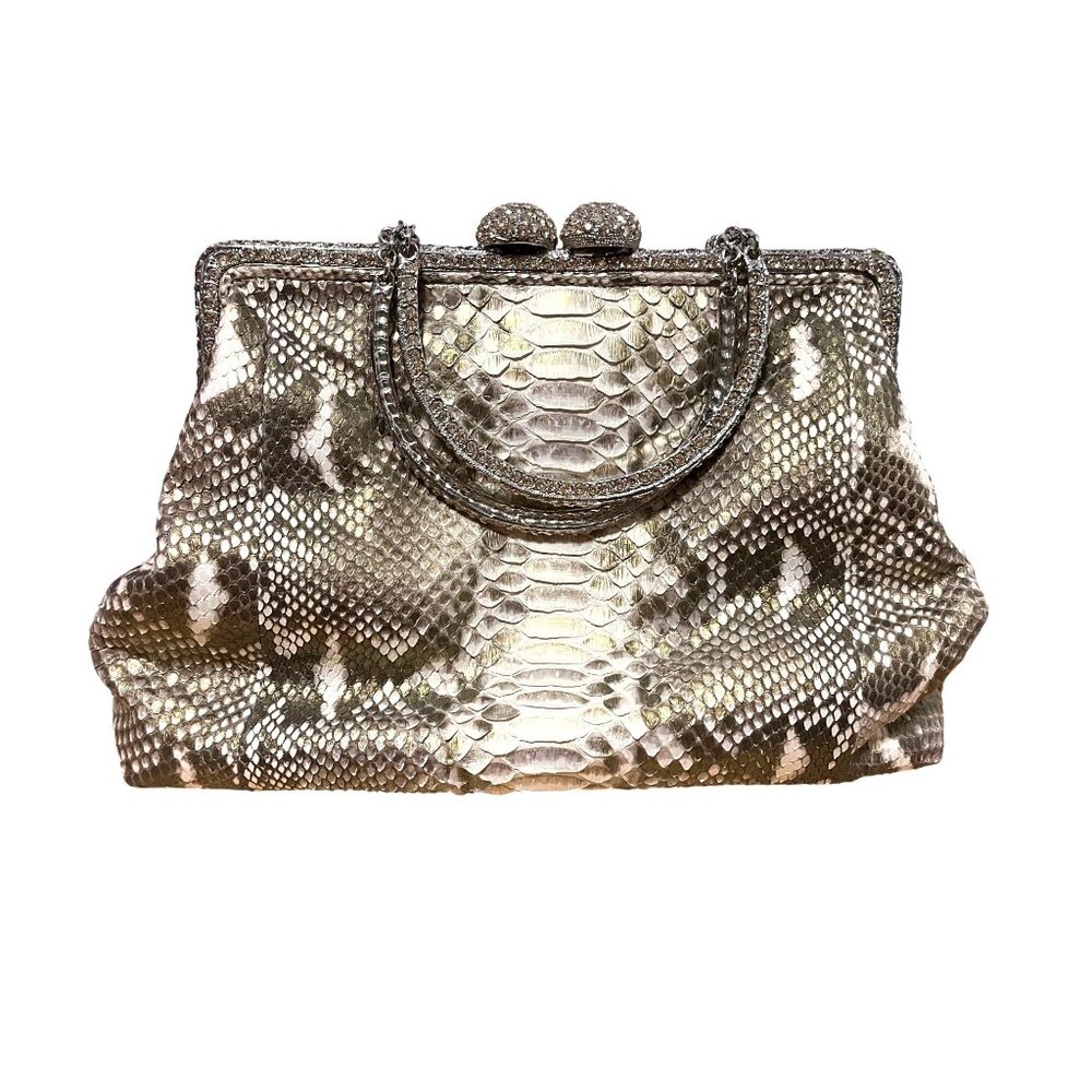 Clara Kasavina Handmade Rhinestone Handle Evening Bag With Sparkling Clasp